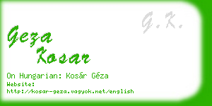 geza kosar business card