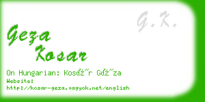 geza kosar business card